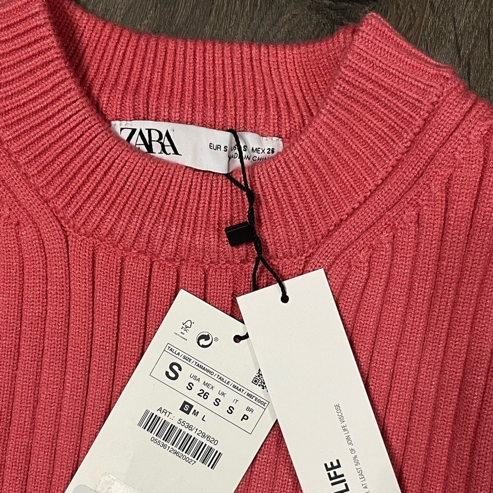 *NWT* Zara Ribbed High-Low Sweater - Picture 3 of 4